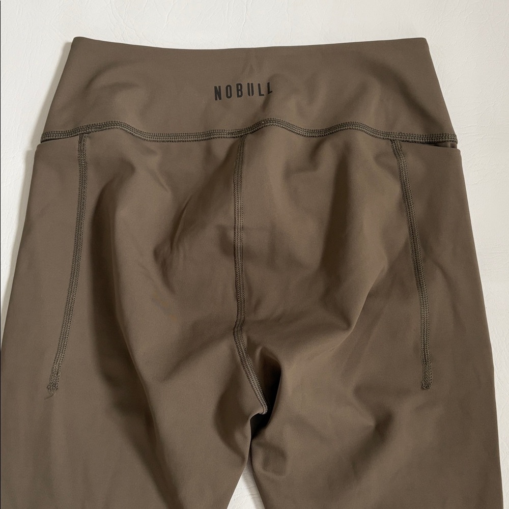 NOBULL Leggings Crop 21” Leggings Pockets Olive Green Size Small - Picture 4 of 11